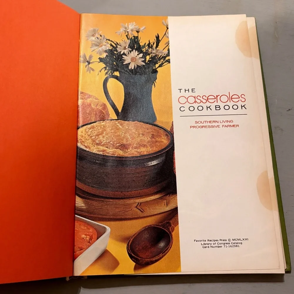 Vtg 1971 Southern Living Casseroles Cookbook Retro Mid Century Kitchen Kitsch